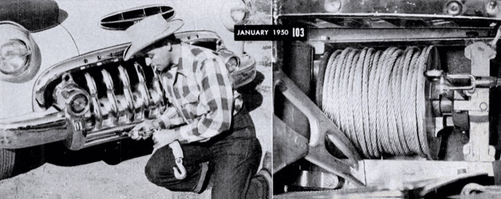 Winch with Congressman Kleberg operating it.
