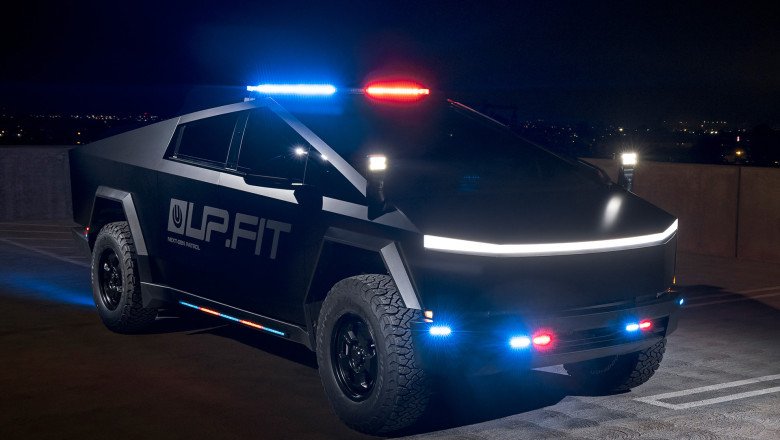 Tesla Cybertruck turned into silent police cruiser