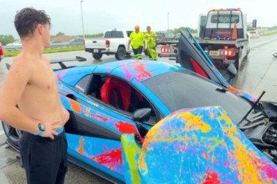 YouTuber Jack Doherty is blasted over reckless driving with calls for him to lose his license after he was filmed using his cellphone moments before crashing his $300K custom McLaren