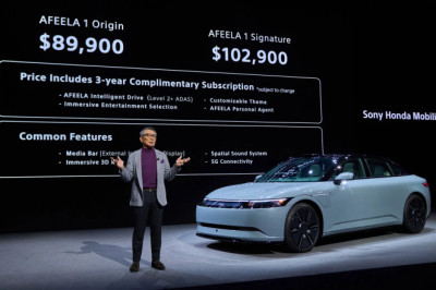 Sony and Honda's Afeela 1 electric liftback priced at $89,900