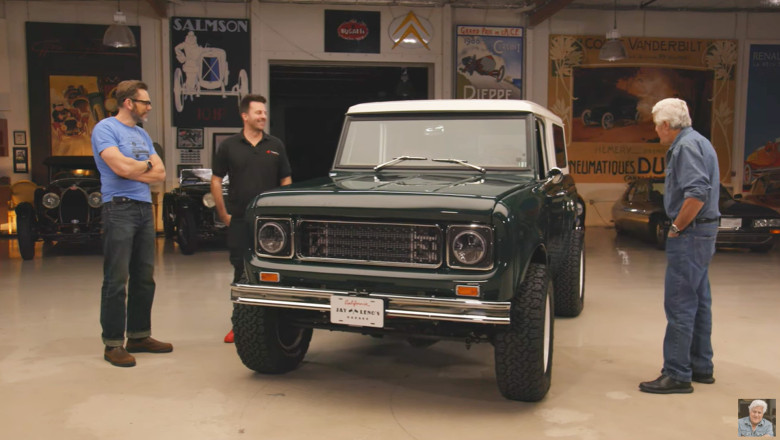 Joel McHale drops by Jay Leno's Garage with a custom Scout