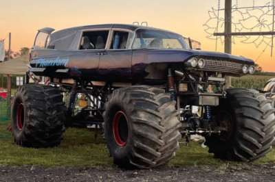 This Cadillac Hearse Monster Truck Can Haul Your 13 Gorgeous Country-Goth Girlfriends To The County Fair And Back