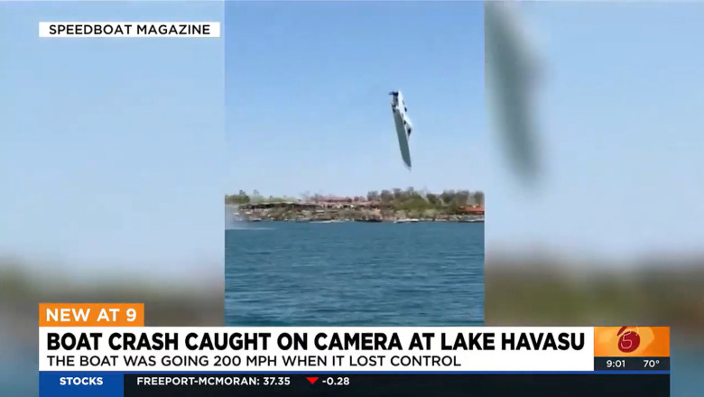 Speedboat Goes Airborne At 200 MPH On Lake Havasu, Both Drivers Survive With Minor Injuries