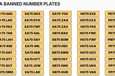 Banned 75 number plates: Full list of 464 registrations DVLA rejected because they're too rude