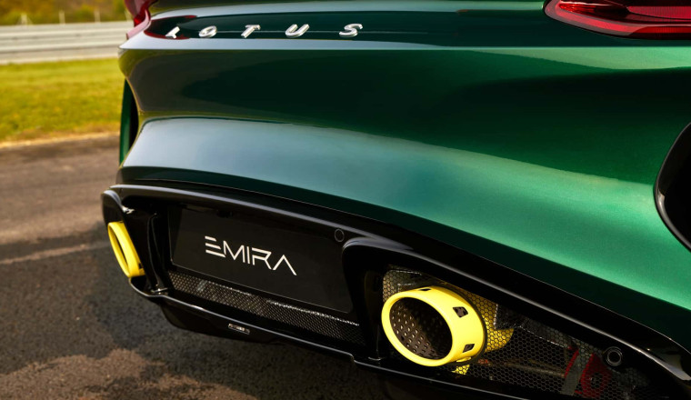 Lotus Emira With Yellow Exhaust Tips Pays Tribute to an F1 GOAT