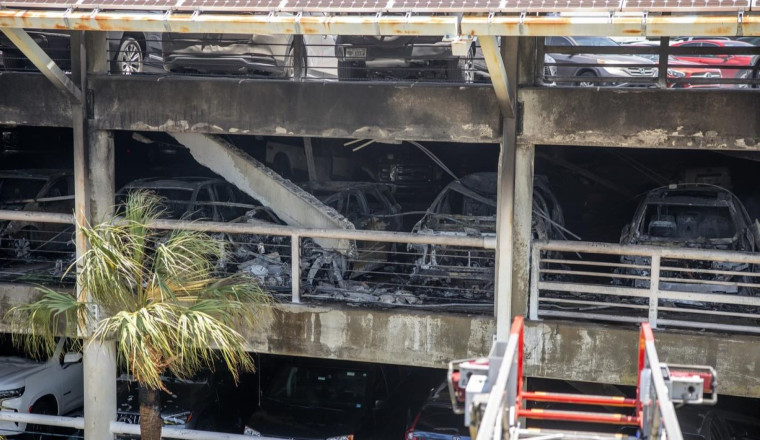 50 Cars Destroyed by Massive Fire, Collapsed Parking Garage at Jacksonville Airport