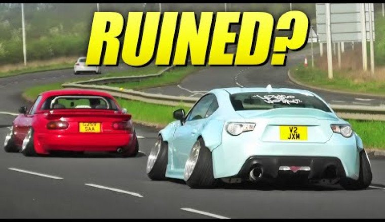 The UK's CRAZIEST Slammed Cars Showing Off at a Car Show!