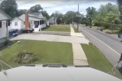 Watch A Dump Truck Smash Into A House From The Dump Truck's Perspective
