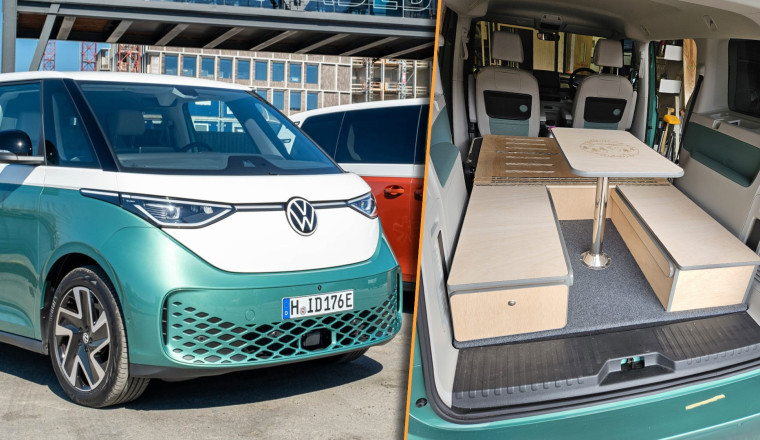Nifty VW ID Buzz Camper Kit Stuffs a Picnic Table Into the Back of the Van
