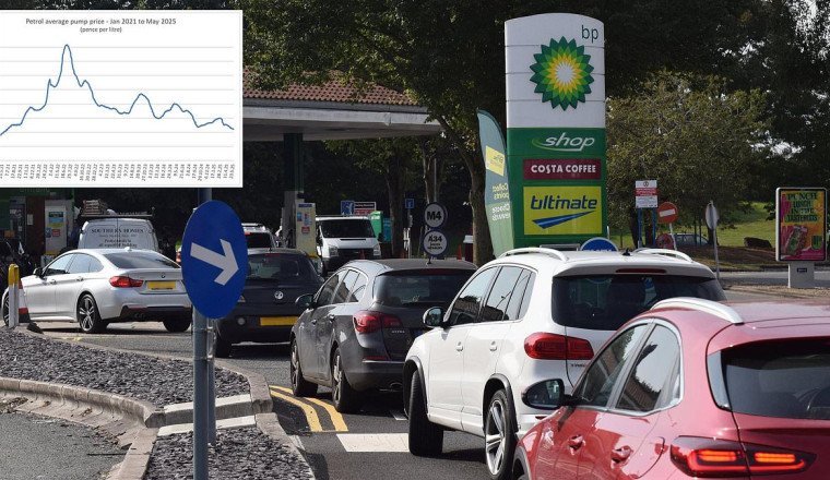 Petrol prices drop to lowest level in four years - experts say 'fill up now' as this is likely to be 'as far as it falls'