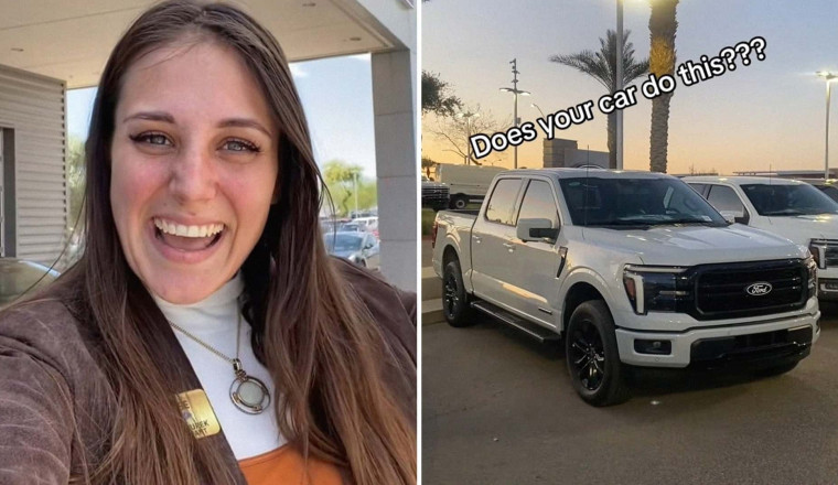 Woman Walks Up to a Brand-New Ford Lariat. Then She Learns it has a New 'Luxury' Feature