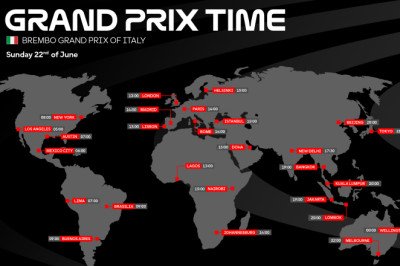 TIME SCHEDULE: Brembo Grand Prix of Italy