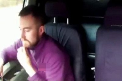 Shocking moment van driver distracted by his phone smashed into a broken down car - causing life-changing injuries