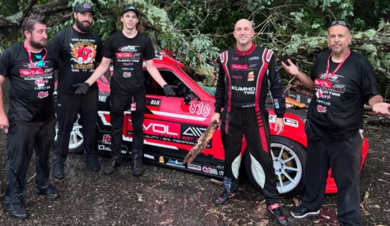 Formula D Car Taken Out by New Jersey Storm