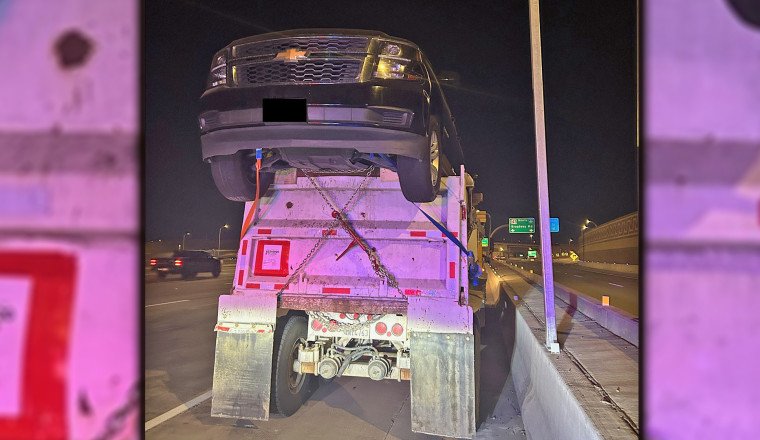 Trooper Stops Semi With Cars Strapped on Top of Dump Trailer, Says It’s Fine