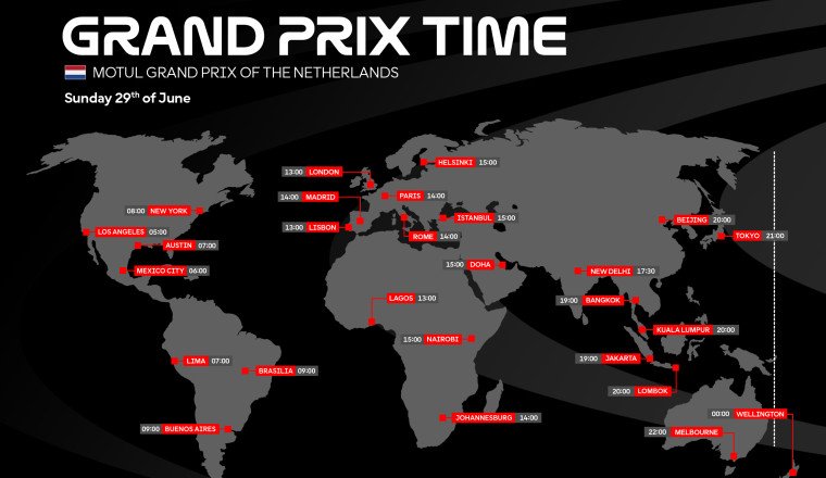 TIME SCHEDULE: Motul Grand Prix of the Netherlands