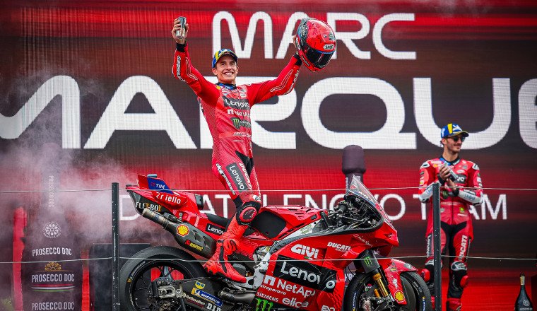 Marquez beats Bezzecchi to level Agostini in dramatic Dutch GP