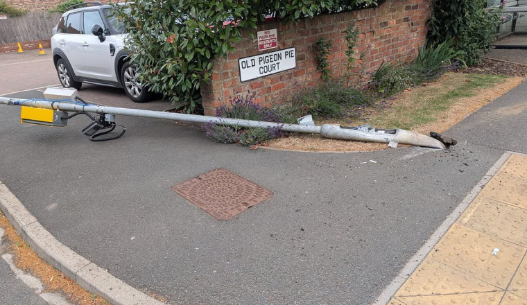County's first ever fixed speed camera is 'chopped down by vandals' just hours after it was set to be switched on