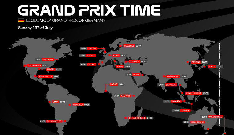 TIME SCHEDULE: Liqui Moly Grand Prix of Germany