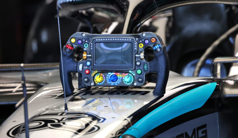 What's behind Russell's steering wheel change