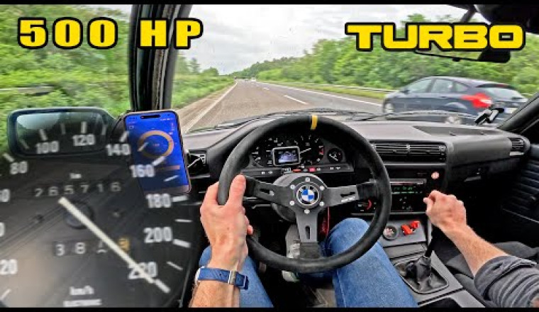 500HP BMW E30 M50 STROKER TURBO is WILD on the GERMAN AUTOBAHN
