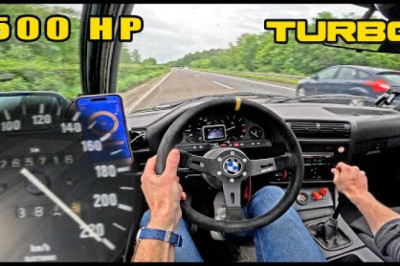 500HP BMW E30 M50 STROKER TURBO is WILD on the GERMAN AUTOBAHN