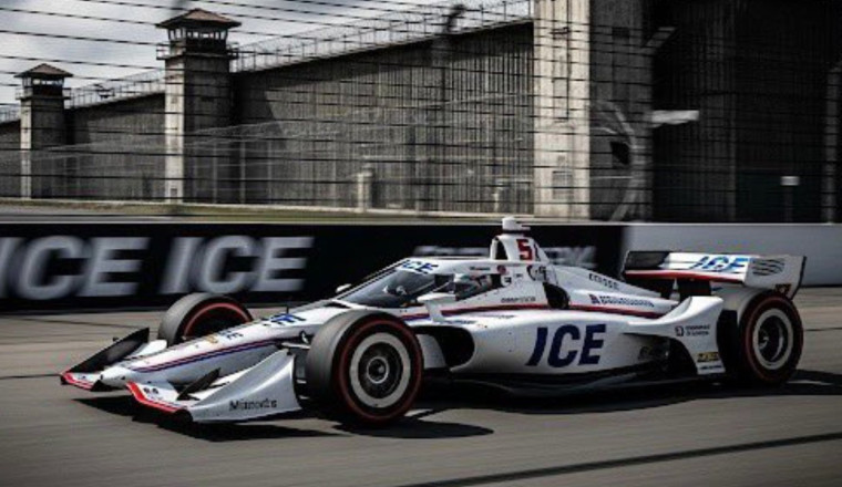 Feds Use AI To Turn Mexican Driver's IndyCar Into A Promotion For Its Latest ICE Detention Facility