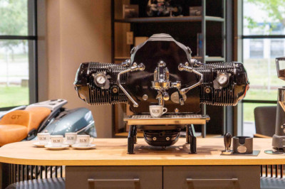 This Espresso Machine Made From A BMW Engine Saves A Ride To The Coffee Shop