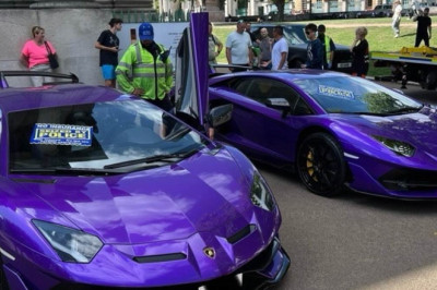 More than 70 supercars worth £7m seized in London - including pair of purple Lamborghinis, Ferraris and Porsches
