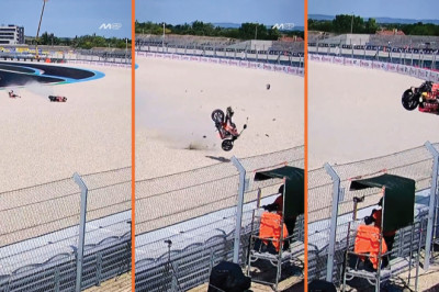 MotoGP Bike Hits TV Camera During Crash At New Track