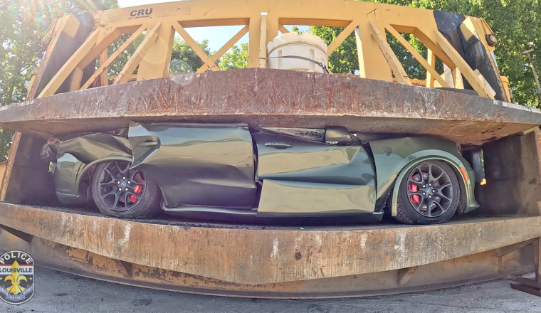 Cops Publicly Crush Dodge Durango Hellcat to Taunt Street Takeover Guys