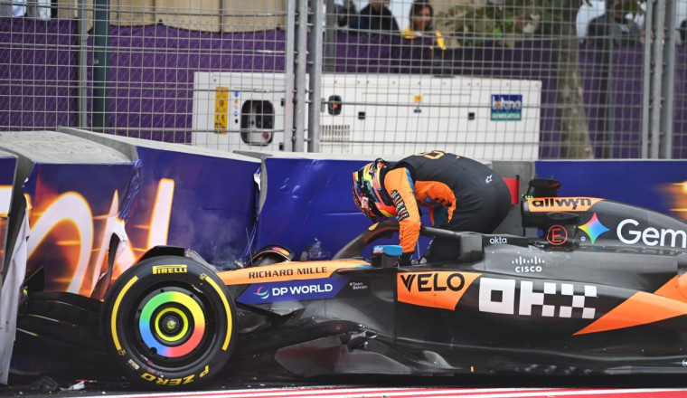 Piastri crashes out of Azerbaijan GP on Lap 1