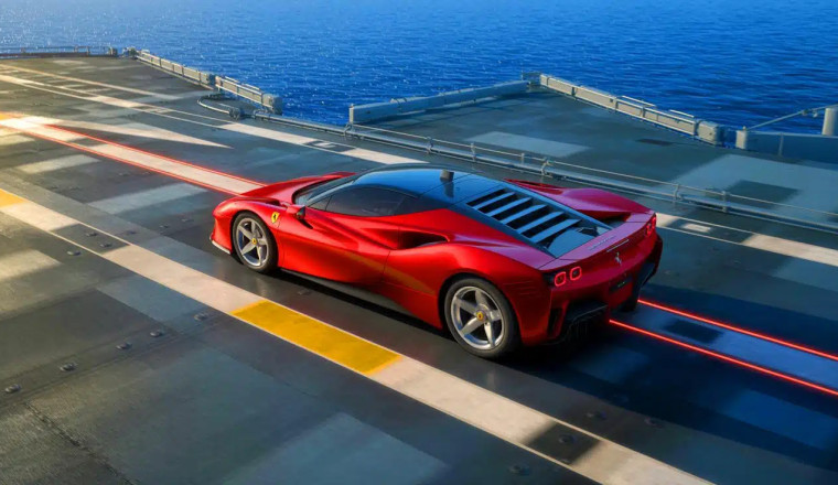 Ferrari SF90 Breaks Speed Record on Deck of Italian Aircraft Carrier