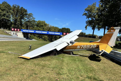 Small Plane Makes Emergency Landing At Lime Rock Park