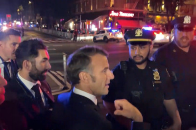 French President Calls Trump While Trying To Cross Barricaded NYC Street