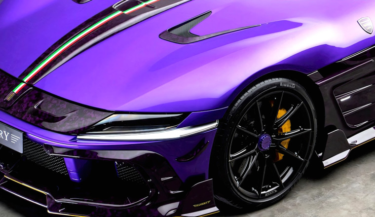 What’s Purple, Loud, And Laughs At Restraint? This Ferrari Has Answers