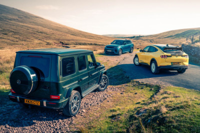 Range Rover Sport SV vs Mach-E Rally vs G450d
