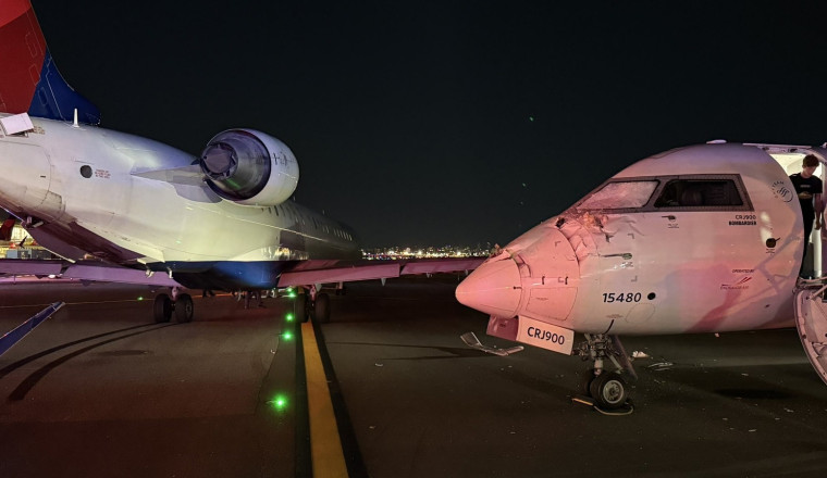 Delta Commuter Jets Crash Into Each Other On LaGuardia Taxiway