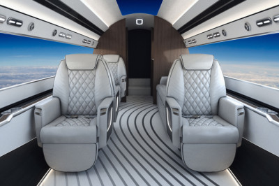 This Private Jet Has Massive Screens Instead Of Windows