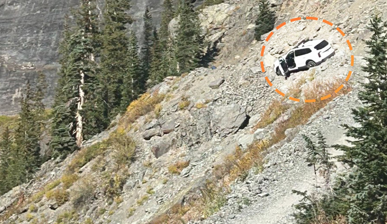 Tourist in Kia Telluride Comes Dangerously Close to Tumbling Down Black Bear Pass, Forces Trail Closure