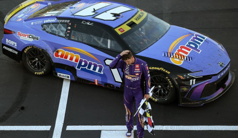 Hamlin charges to emotional 60th Cup win