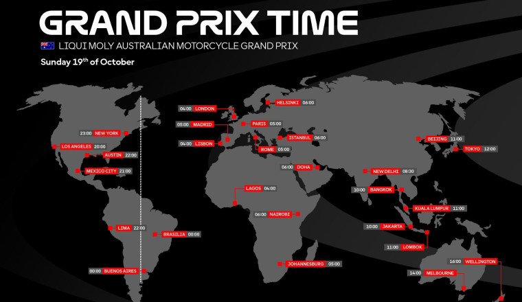 TIME SCHEDULE: Liqui Moly Australian Motorcycle Grand Prix