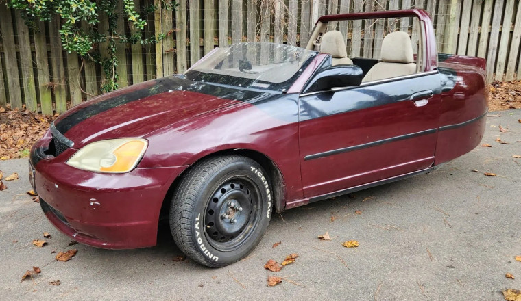 This 2002 Honda Civic Three-Wheeler Is An Absolute Nightmare, And You Can (And Should?) Buy It