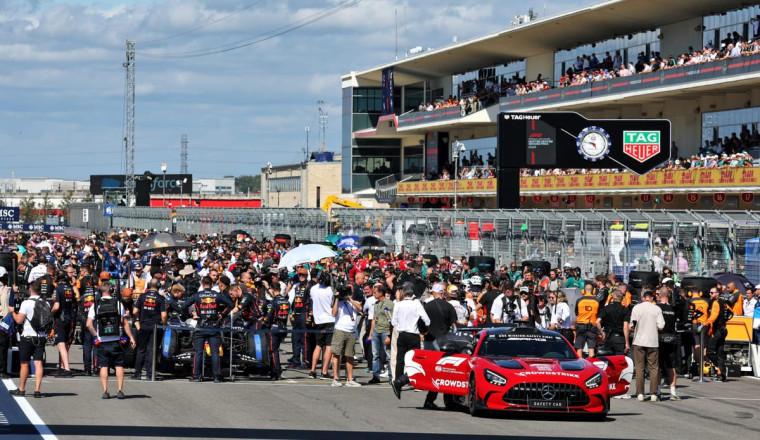 F1 United States Grand Prix starting grid with one penalty