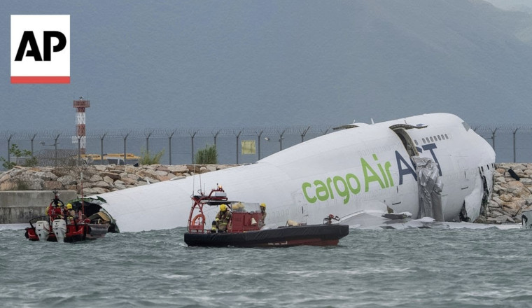 Boeing 747 Freighter Skids Off Runway Into The Sea, Killing Two