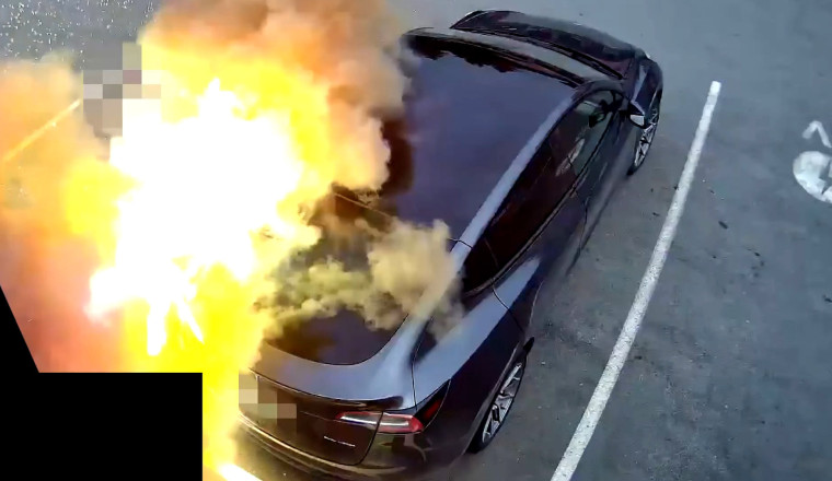 EV Charger Adapter Explodes Moments After Tesla Plugged In