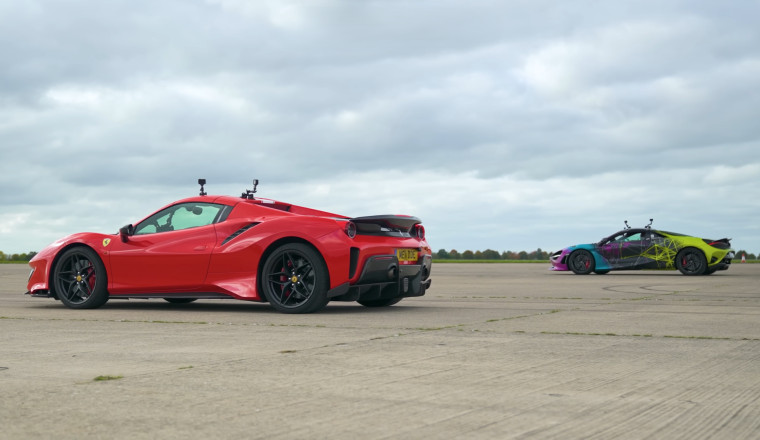 Ferrari 488 Pista Spider Takes on McLaren 750S in a Wild Drag Race