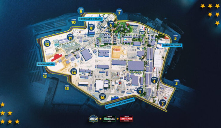 Virtual lap video of NASCAR San Diego (Coronado Street Course)