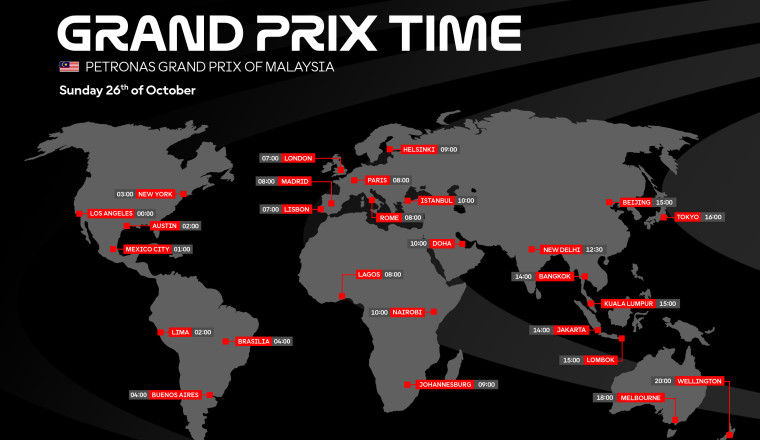 TIME SCHEDULE: Petronas Grand Prix of Malaysia
