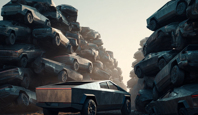 Tesla Sits on $1Billion in Unsold Cybertruck Inventory as Sales Slow to a Crawl